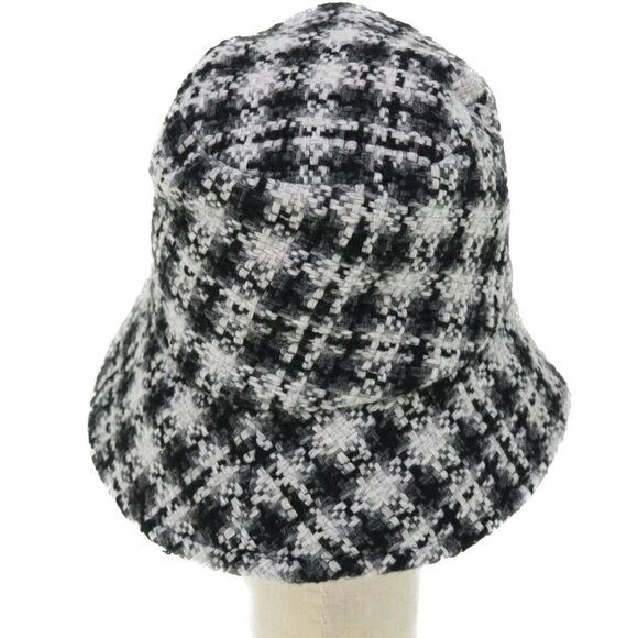 CHANEL COCO Mark Hat Wool S White Black CC Auth am4943 main image 6